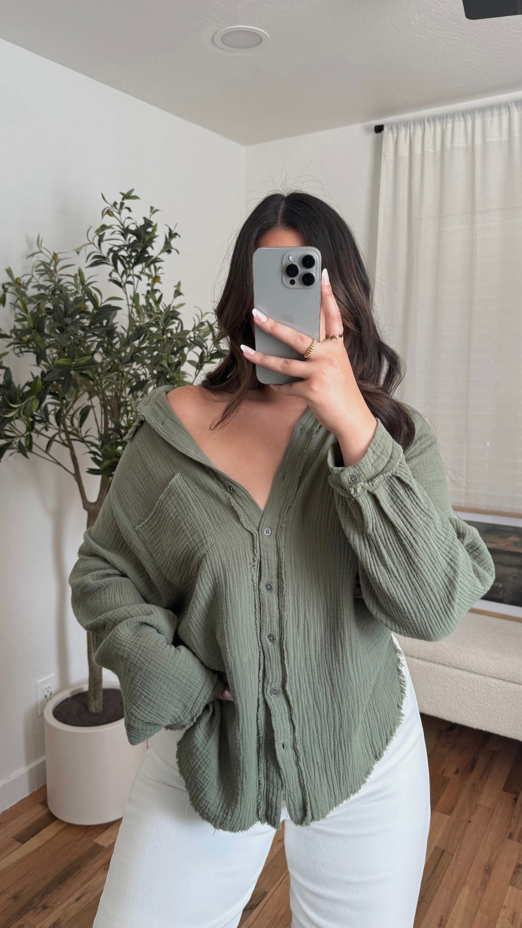 Reese Button Up Olive