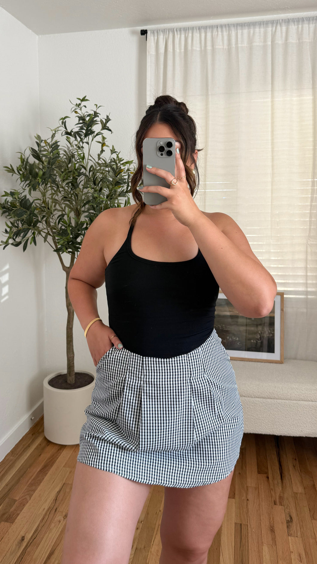 Gingham Skort