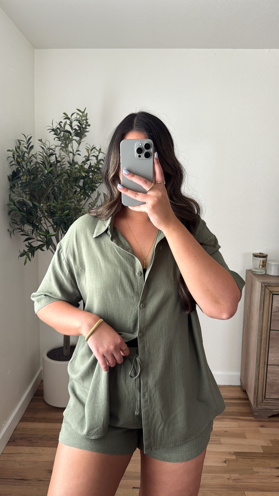Callie Linen Set Olive