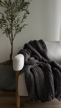 Load image into Gallery viewer, Sloane Chunky Blanket Charcoal
