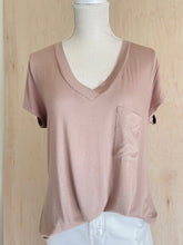 Load image into Gallery viewer, Scooped Hem V-Neck PLUS - Mushroom
