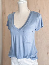 Load image into Gallery viewer, Scooped Hem V-Neck Ocean
